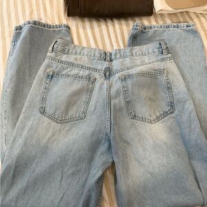 Straight leg low rise jeans